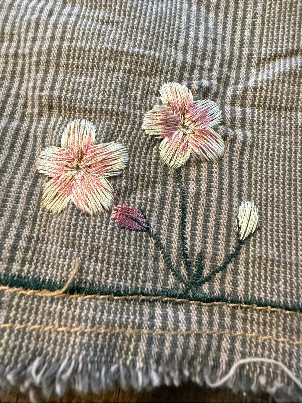 🍒Whimsy Floral Embroidered plaid jacket. Distressed fairy grunge Paparazzi BIZ - Picture 5 of 11